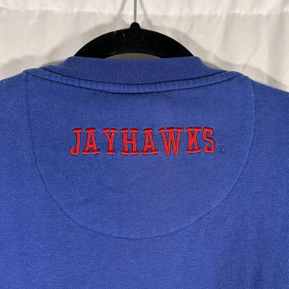 Kansas Jayhawks Sweater Men's Medium Blue Embroidered Colosseum Pullover - Picture 9 of 10